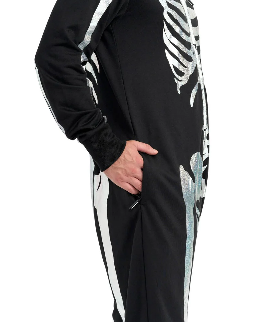Men's Shimmer Skeleton Costume - Image 5