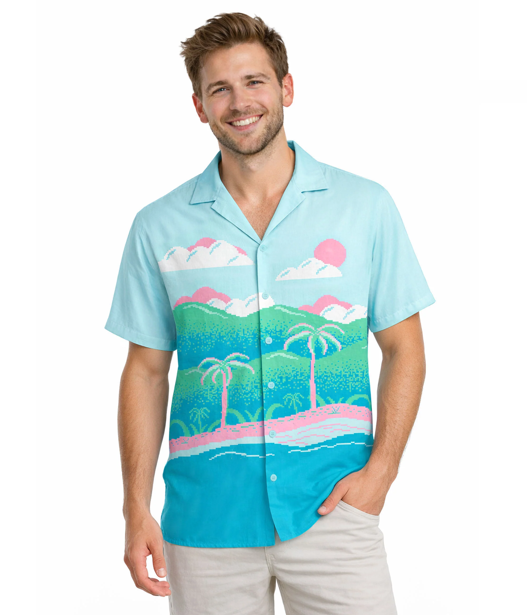 Men's 8-Bit Paradise Cabana Shirt - Image 3