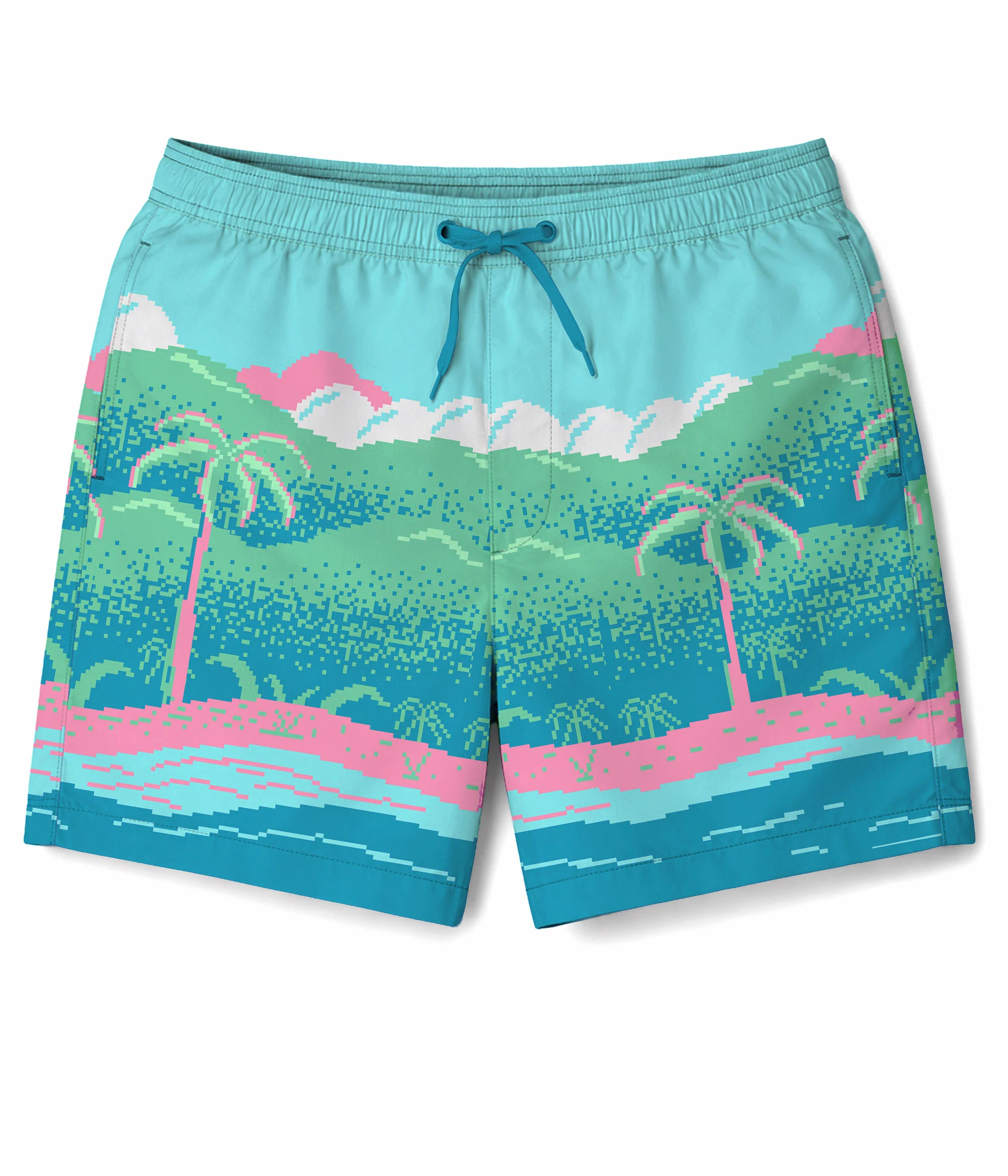 Men's 6" Inseam 8-Bit Paradise Swim Trunks - Image 4