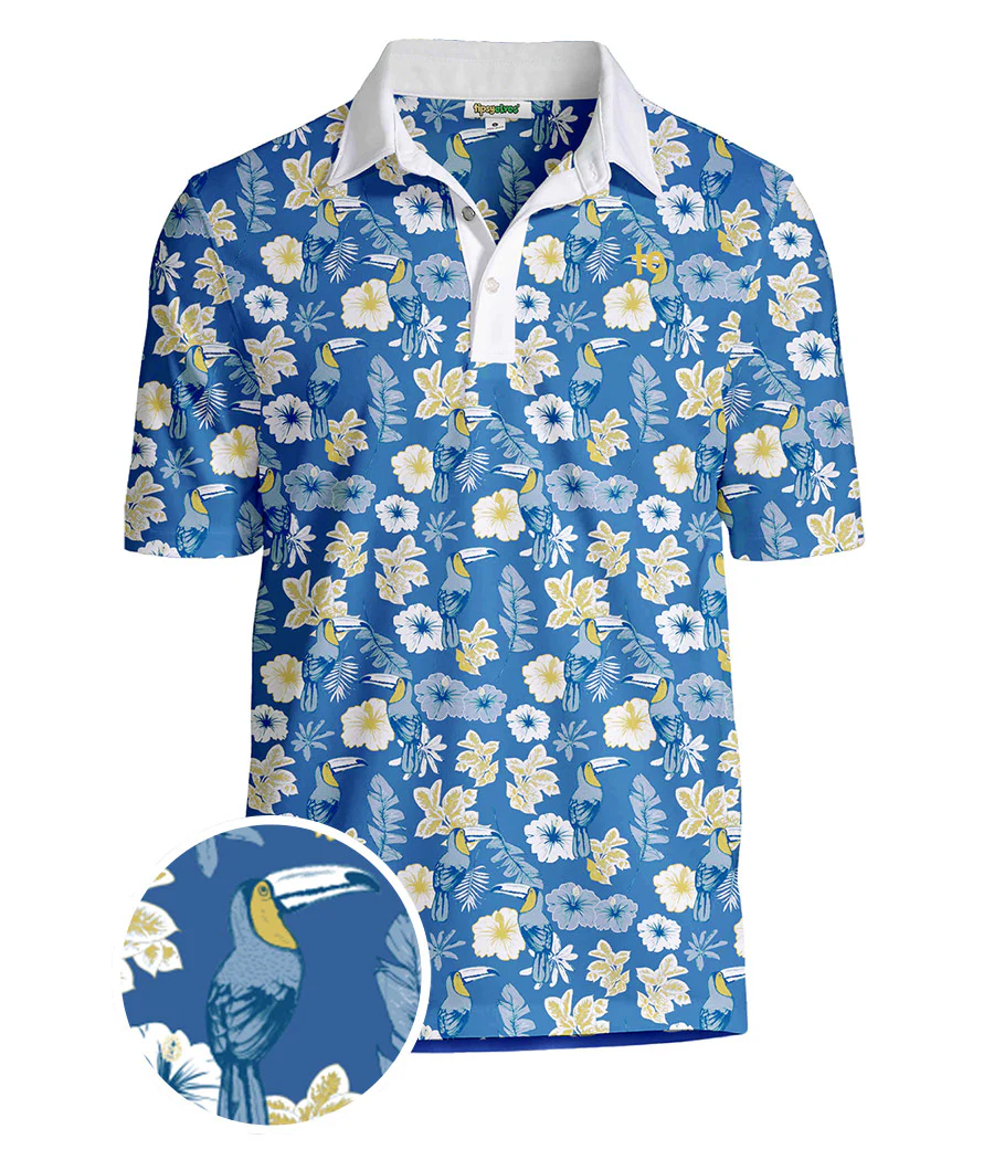 Men's Blue Botanics Disc Golf Polo