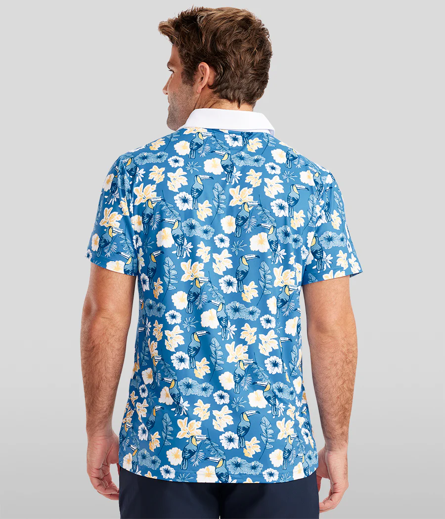 Men's Blue Botanics Disc Golf Polo - Image 3