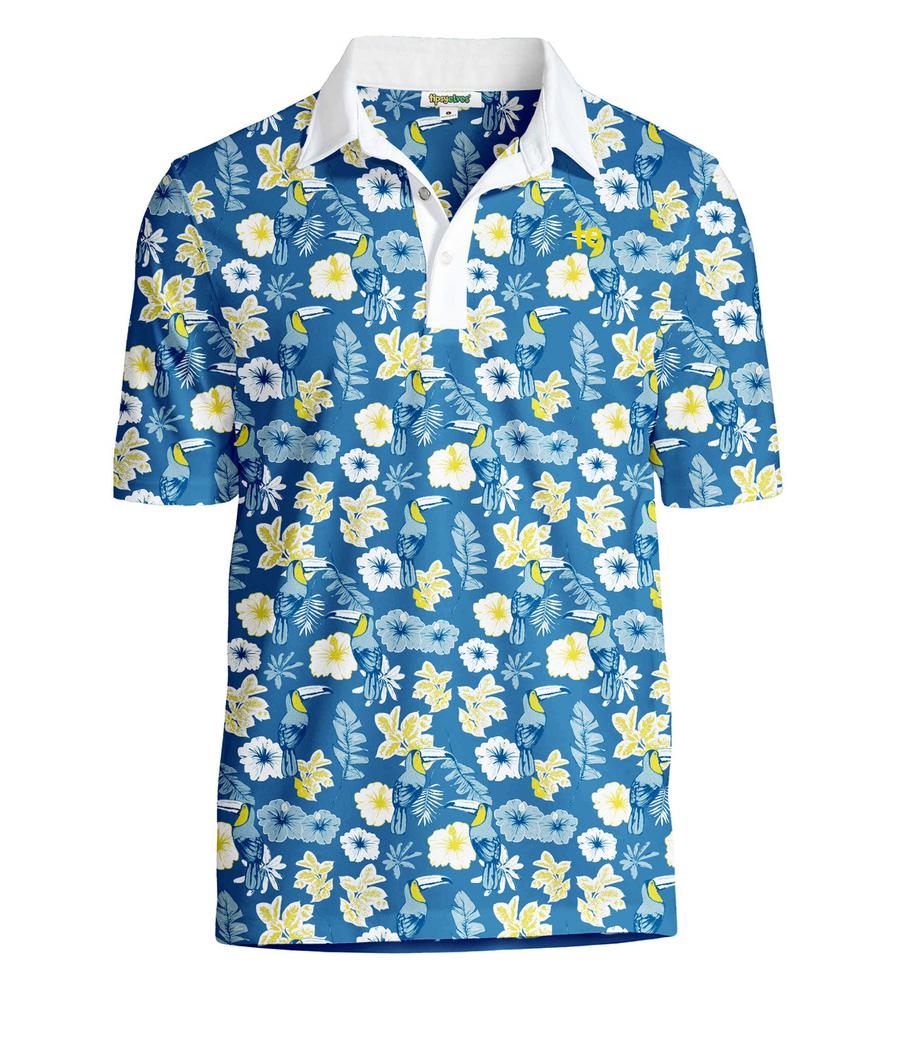 Men's Blue Botanics Disc Golf Polo - Image 6