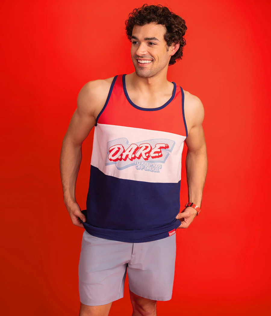 Men's Declaration of DARE Tank Top (Blue) - Image 2