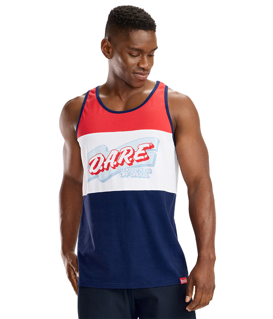 Men's Declaration of DARE Tank Top (Blue) - Image 3