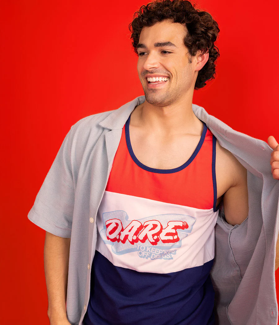 Men's Declaration of DARE Tank Top (Blue) - Image 6