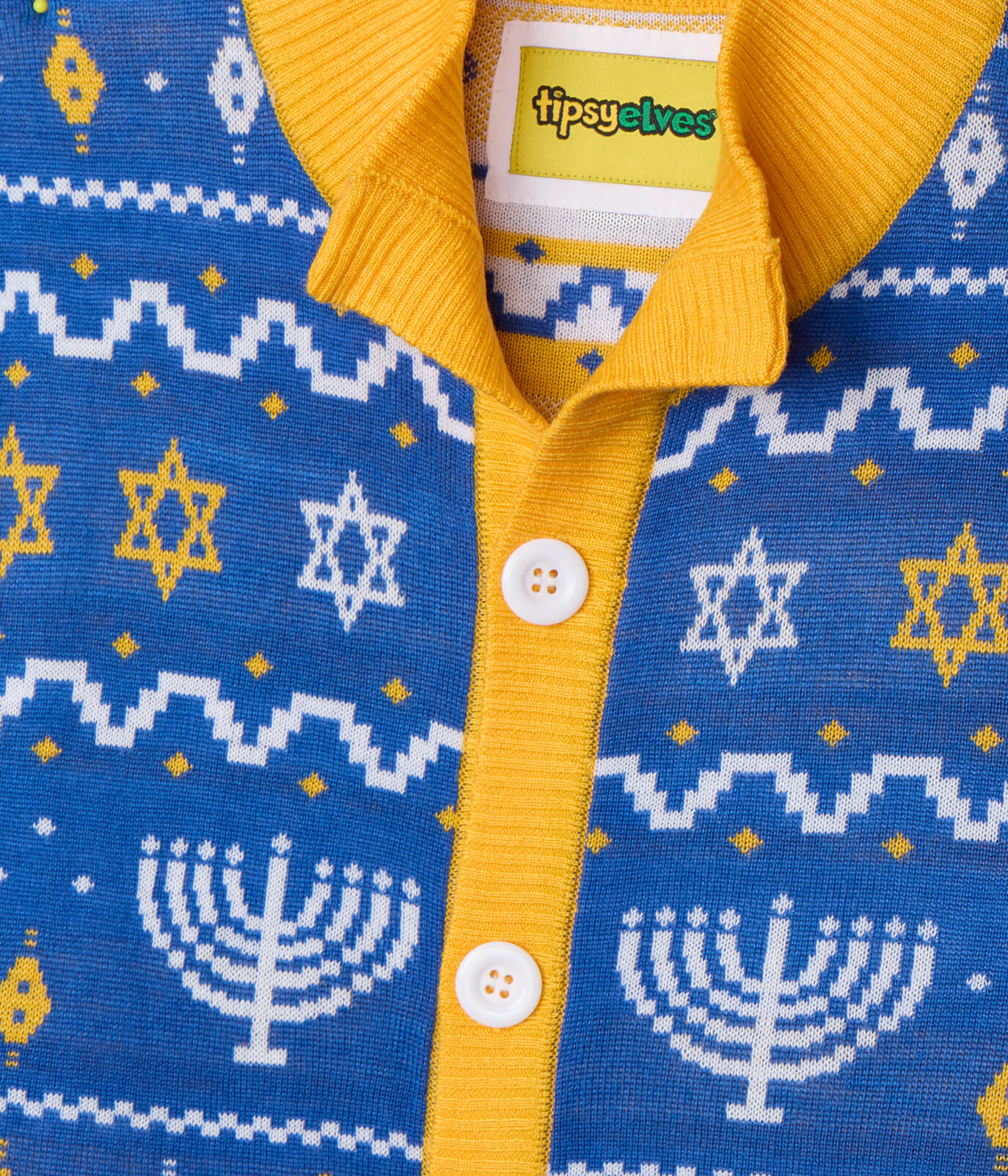 Men's Menorah Print Cardigan Sweater - Image 3