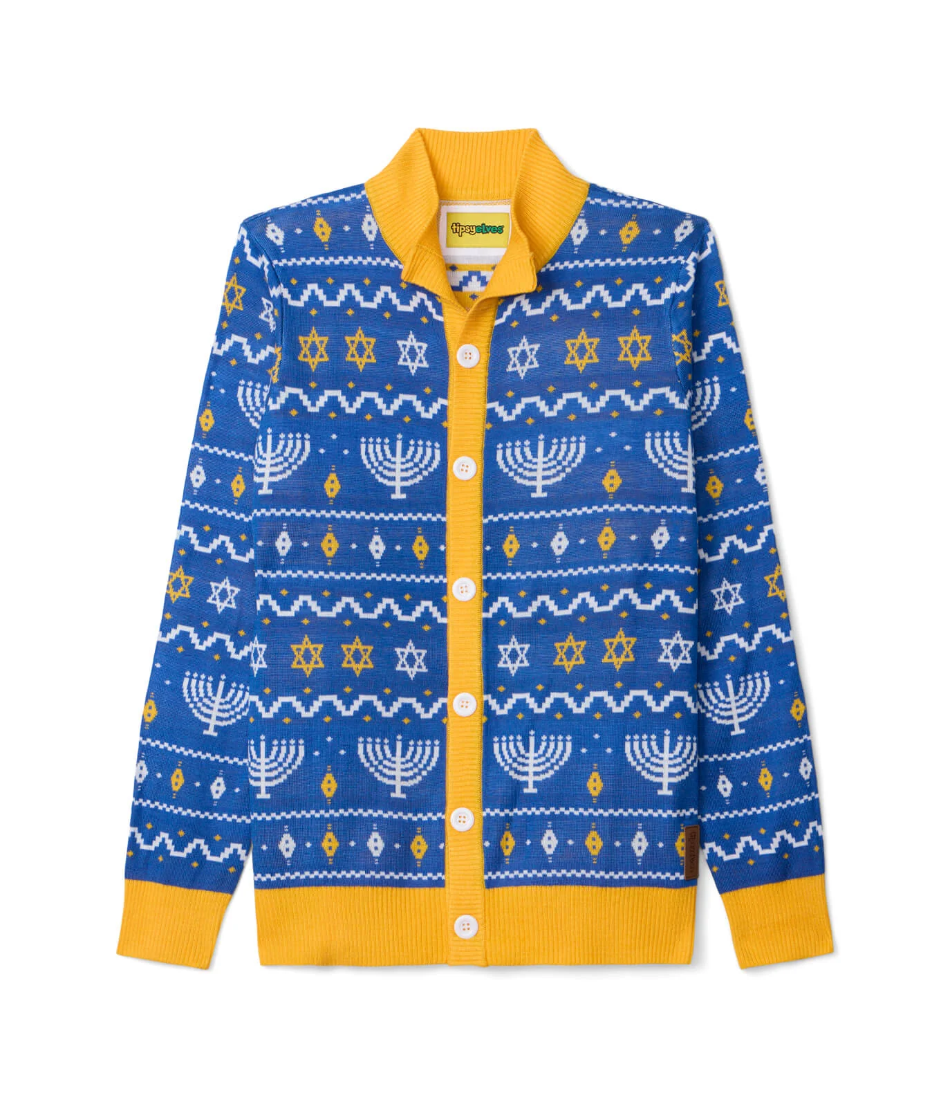 Men's Menorah Print Cardigan Sweater - Image 4