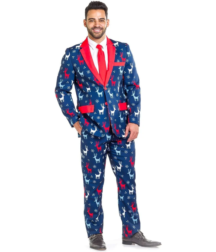 Men's Reindeer Gains Blazer w/ Tie - Image 3