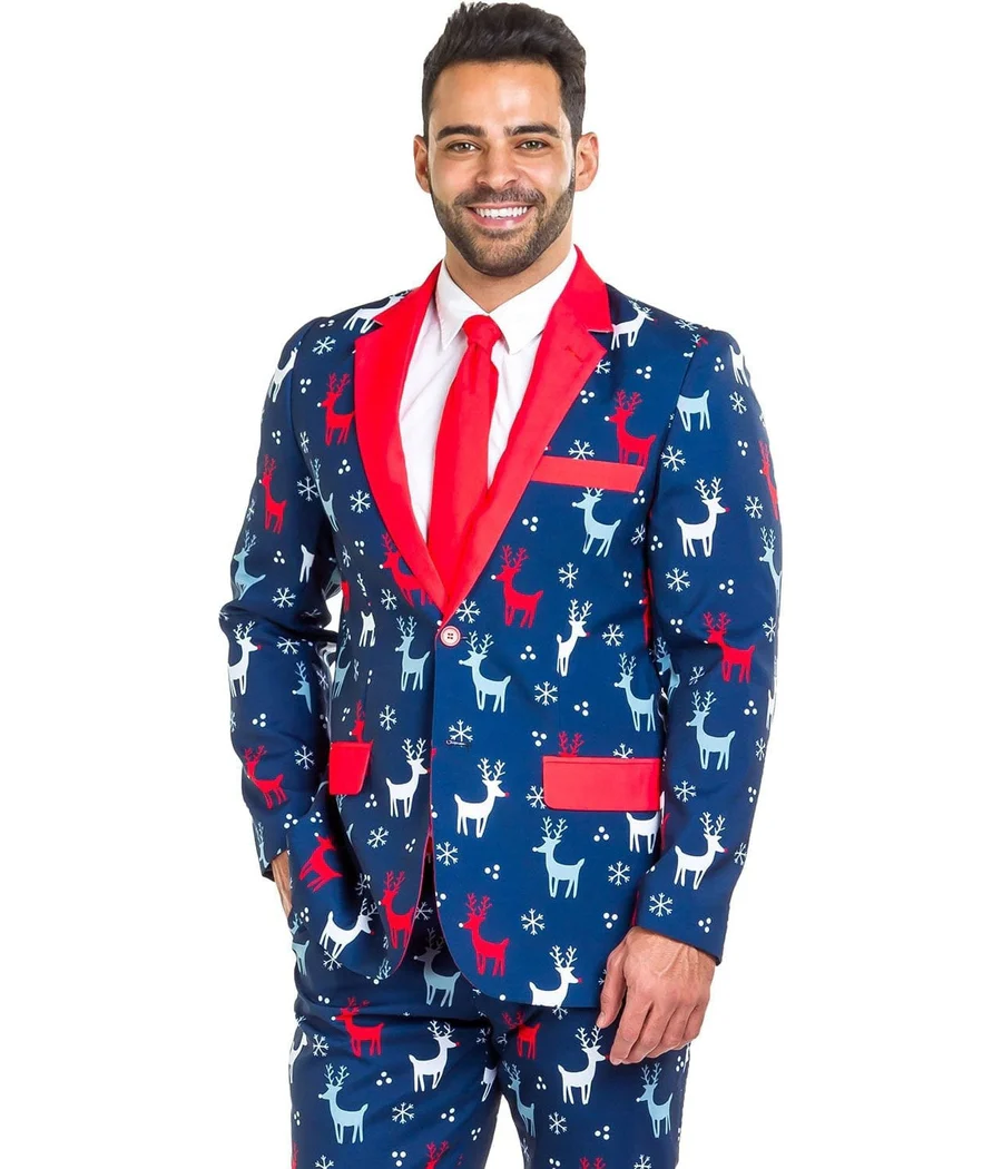 Men's Reindeer Gains Blazer w/ Tie - Image 4