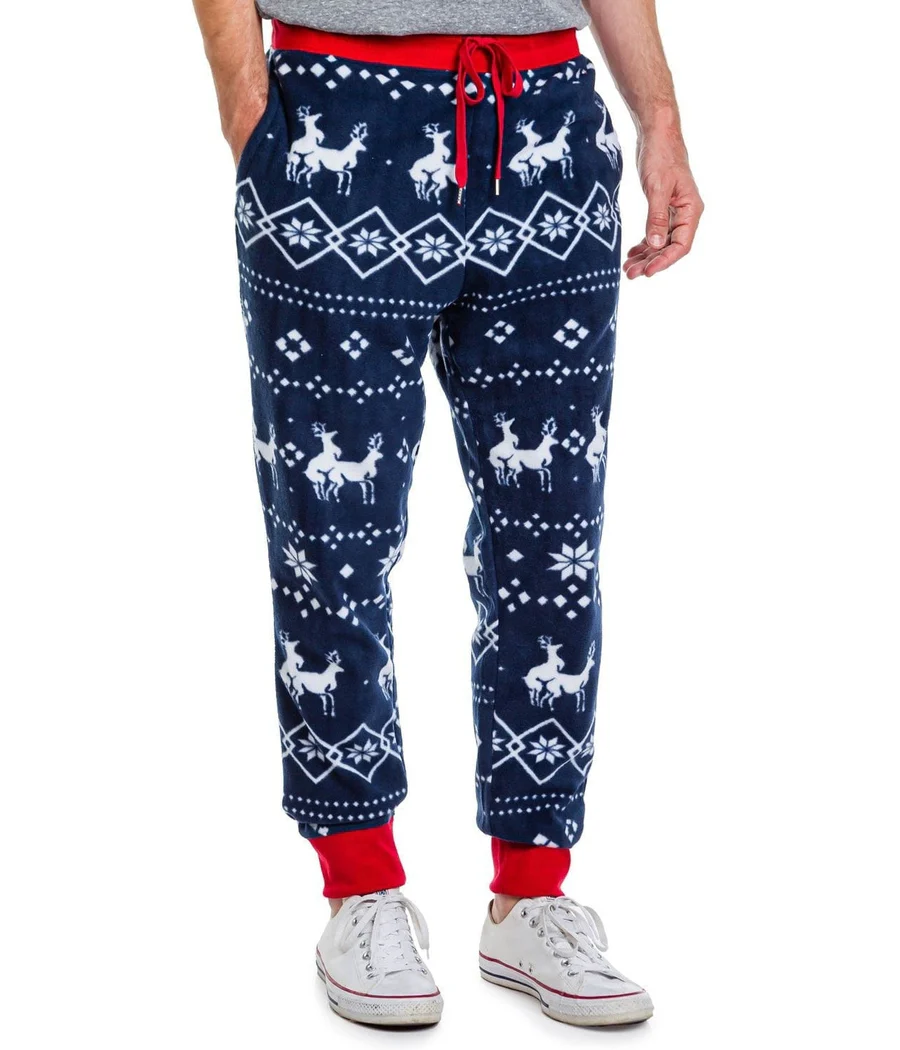 Men's Blue Reindeer Climax Jogger Sweatpants - Image 3