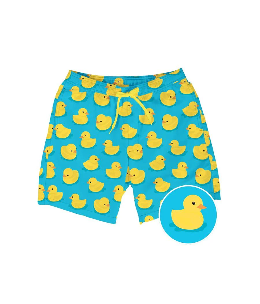 Rubber Ducky Stretch Swim Trunks With Liner - 7.5" Inseam - Image 2