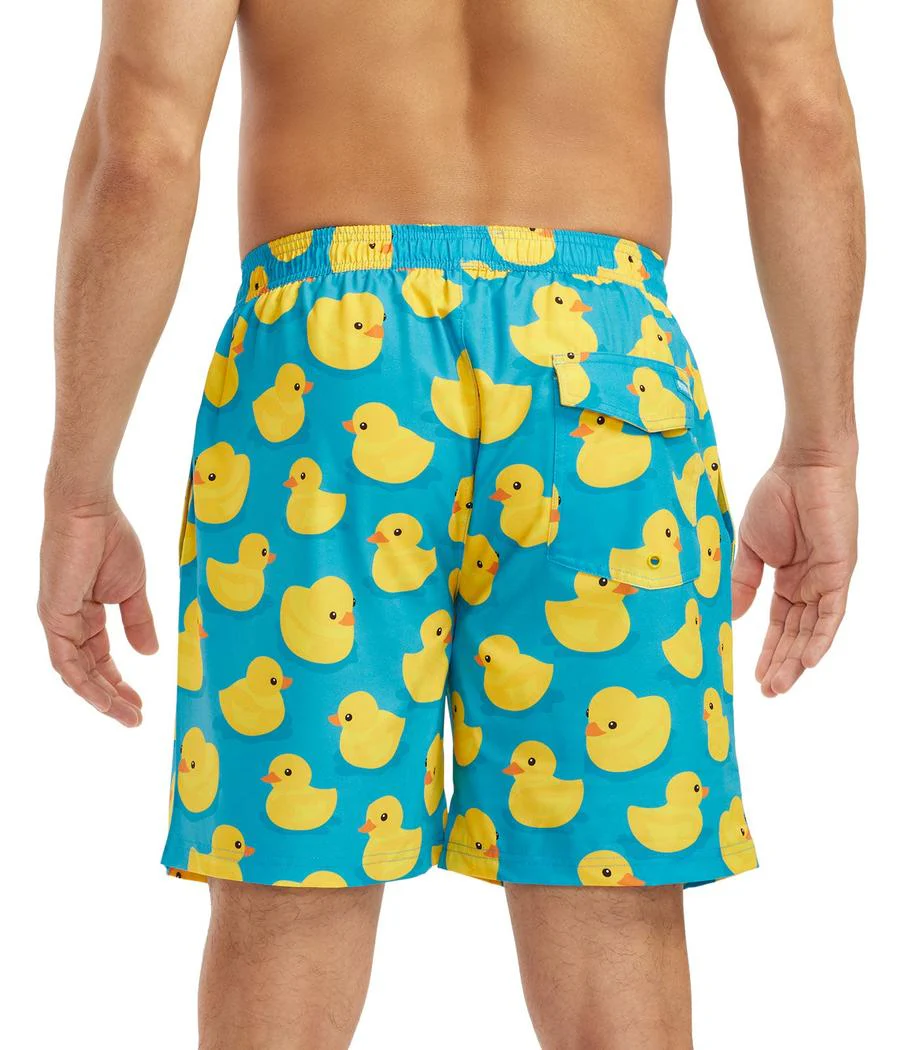 Rubber Ducky Stretch Swim Trunks With Liner - 7.5" Inseam - Image 4