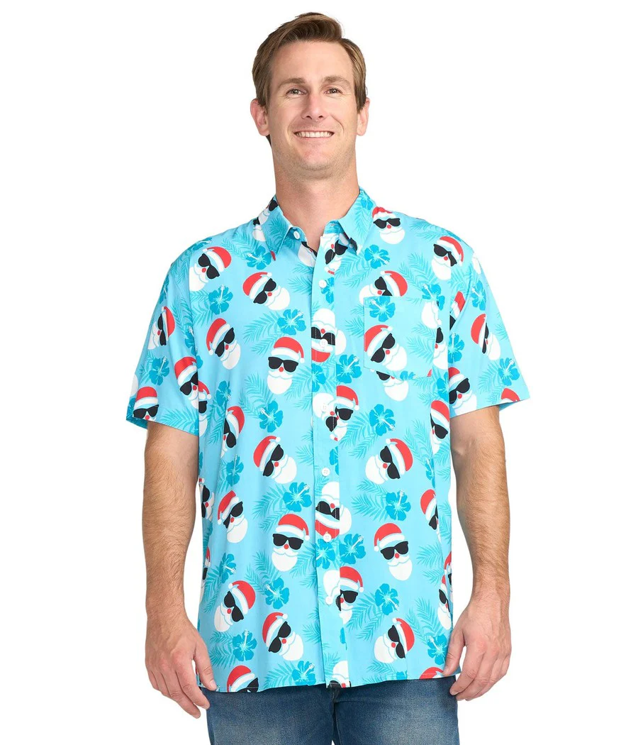 Men's Shady Santa Button Down Shirt - Image 2