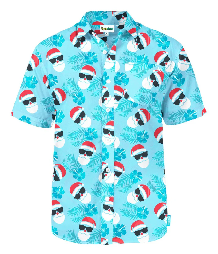 Men's Shady Santa Button Down Shirt - Image 4