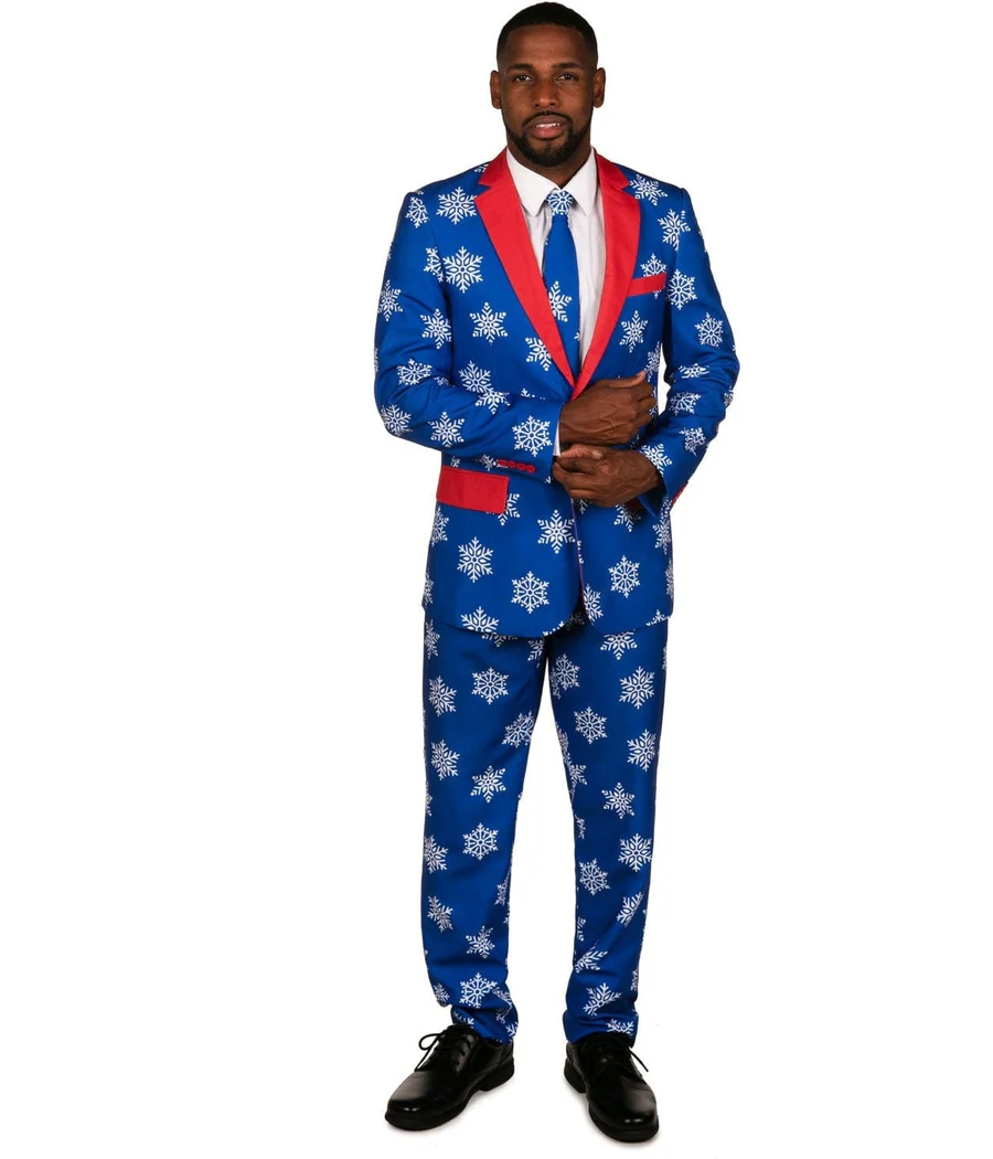 Men's Blue Snowflake Blazer - Image 2