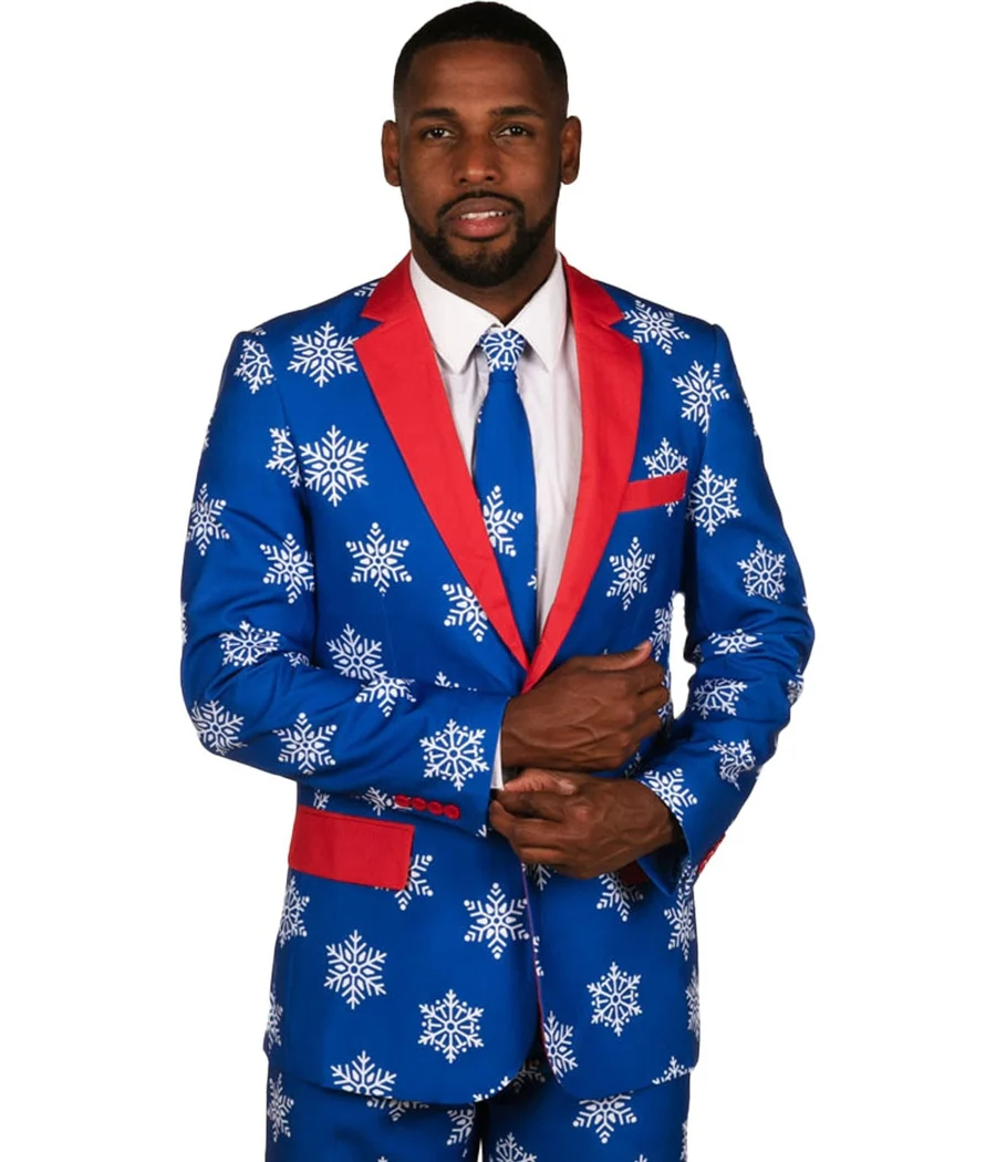 Men's Blue Snowflake Blazer - Image 4