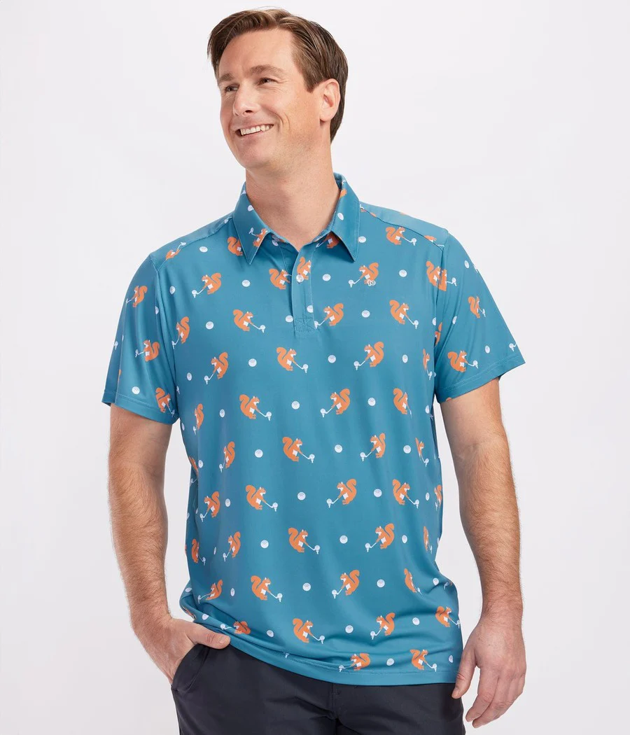 Men's Squirrel! Golf Polo - Image 2
