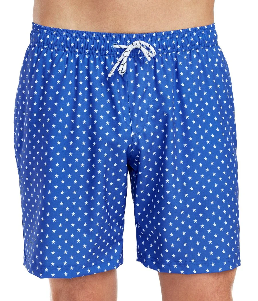 Star Spangled Stretch Swim Trunks - 7.5" Inseam - Image 2