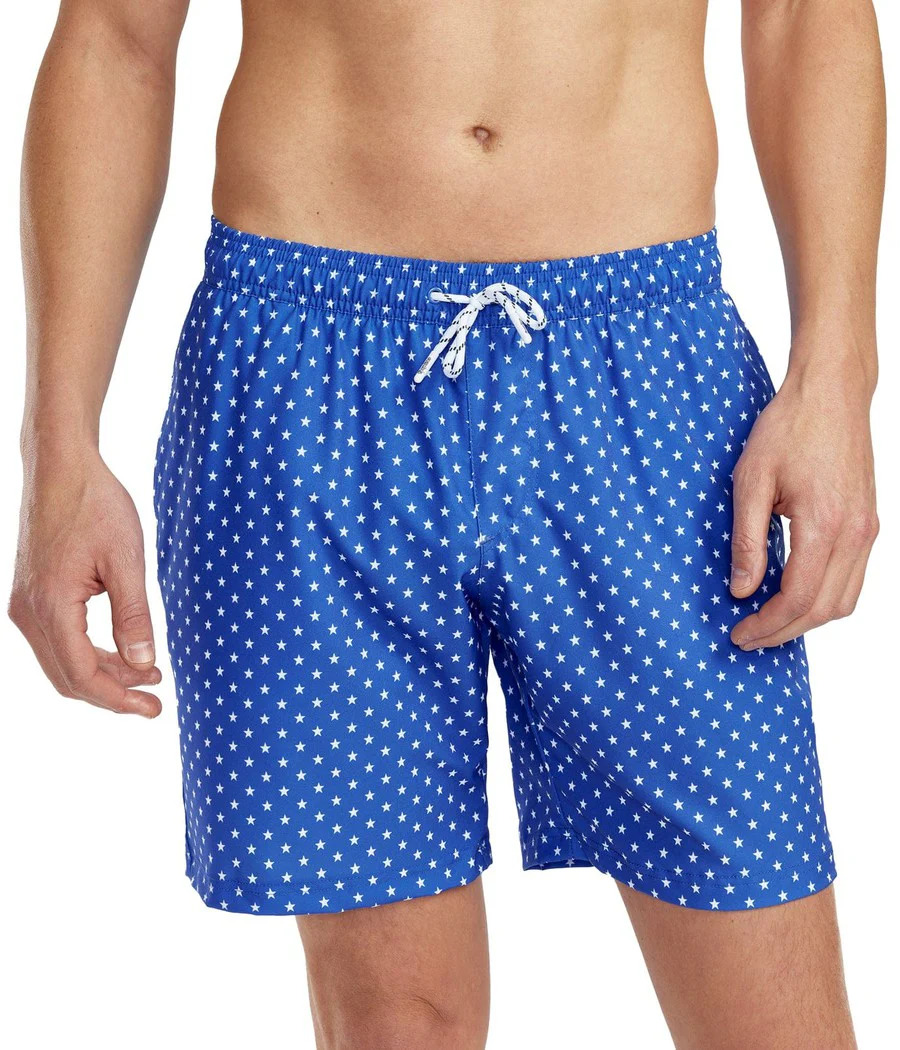 Star Spangled Stretch Swim Trunks - 7.5" Inseam - Image 3