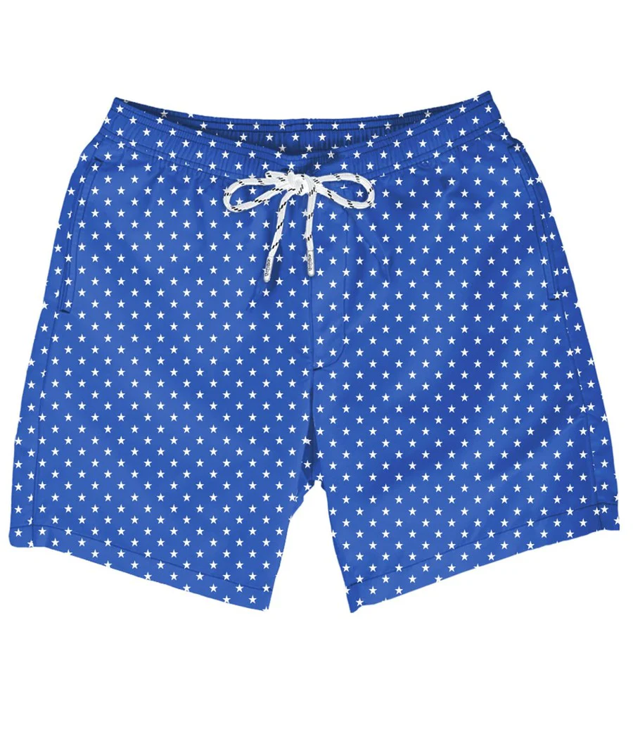 Star Spangled Stretch Swim Trunks - 7.5" Inseam - Image 5