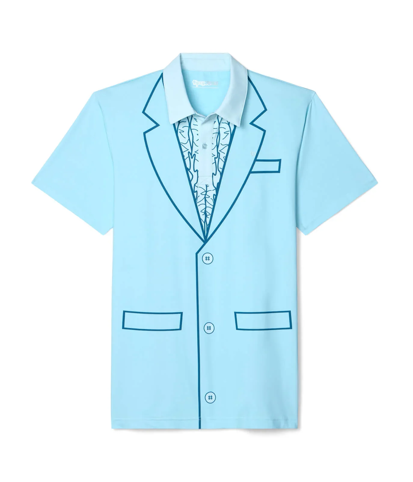 Men's Dumb Blue Tuxedo Golf Polo - Image 6