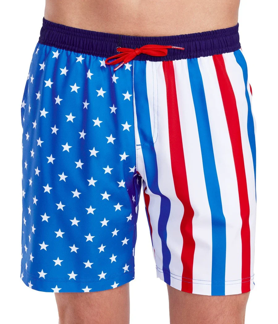 United Stripes Stretch Swim Trunks - 7.5" Inseam - Image 2