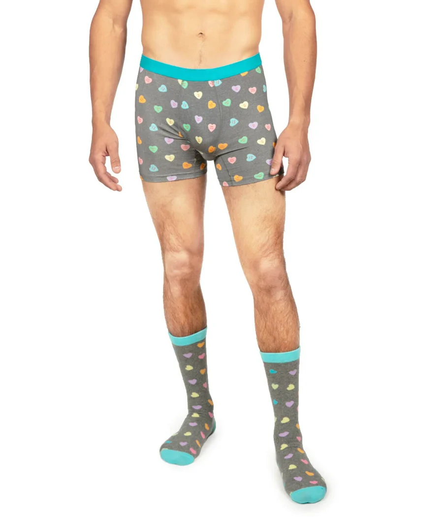 Men's Candy Hearts Boxers & Socks Gift Set - Image 2