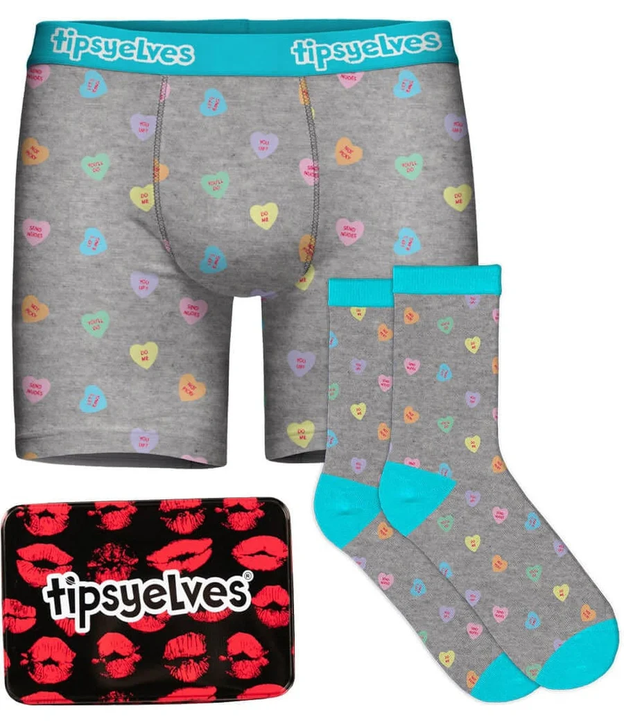 Men's Candy Hearts Boxers & Socks Gift Set - Image 6