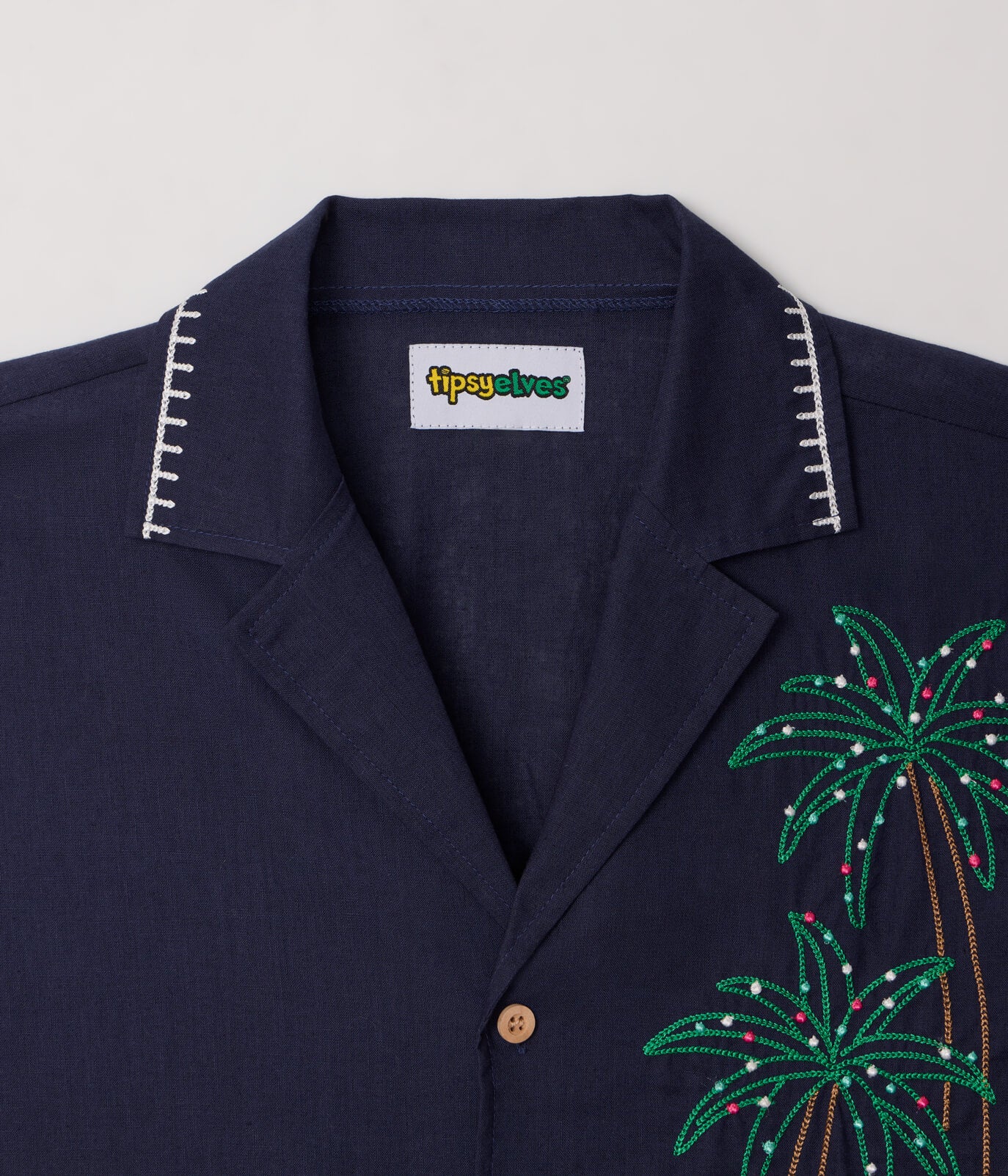 Men's Festive Flamingo Linen Cabana Shirt - Image 3