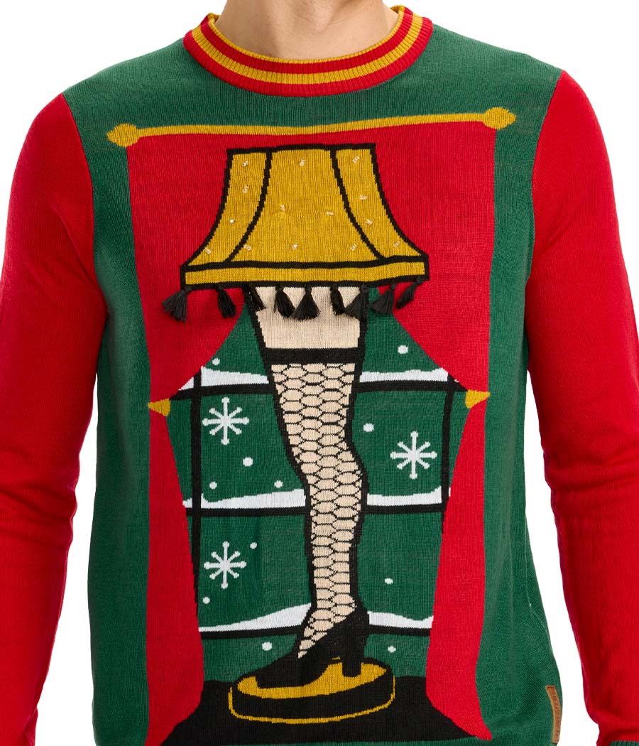 Men's Christmas Story Leg Lamp Light Up Ugly Christmas Sweater - Image 3