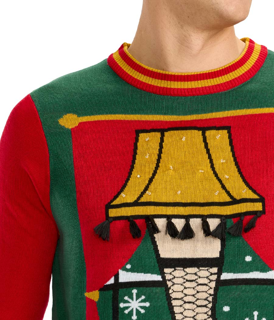 Men's Christmas Story Leg Lamp Light Up Ugly Christmas Sweater - Image 4
