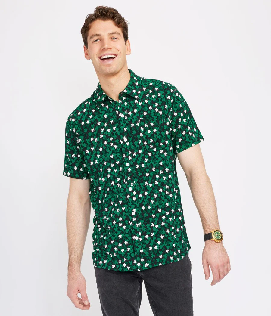 Men's Clover Confetti Button Down Shirt - Image 3