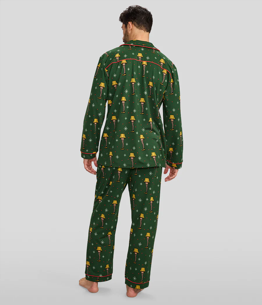 Men's Christmas Story Leg Lamp Lapel Pajama Set - Image 3