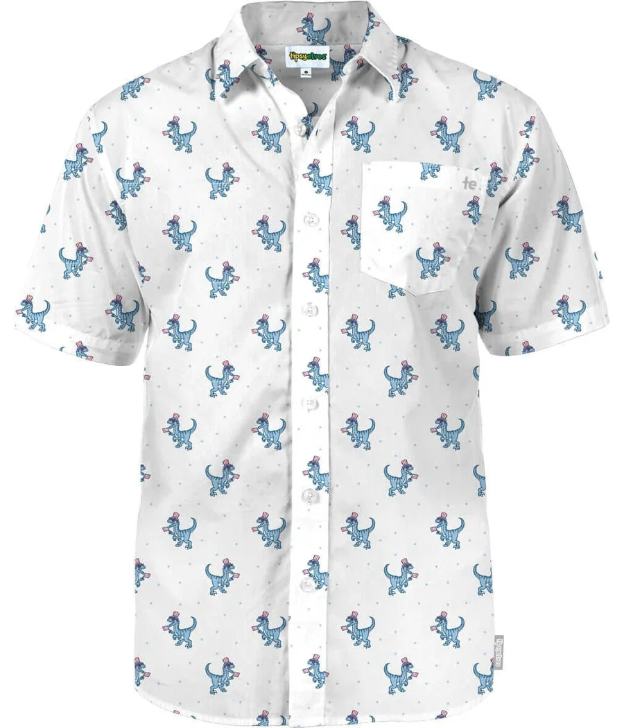 Men's Prehistoric Patriot Button Down Shirt - Image 5