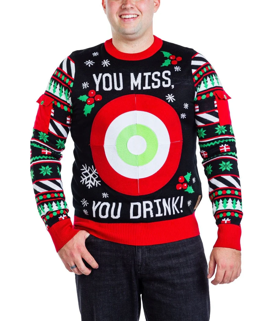 Men's Drinking Game Big and Tall Ugly Christmas Sweater - Image 3
