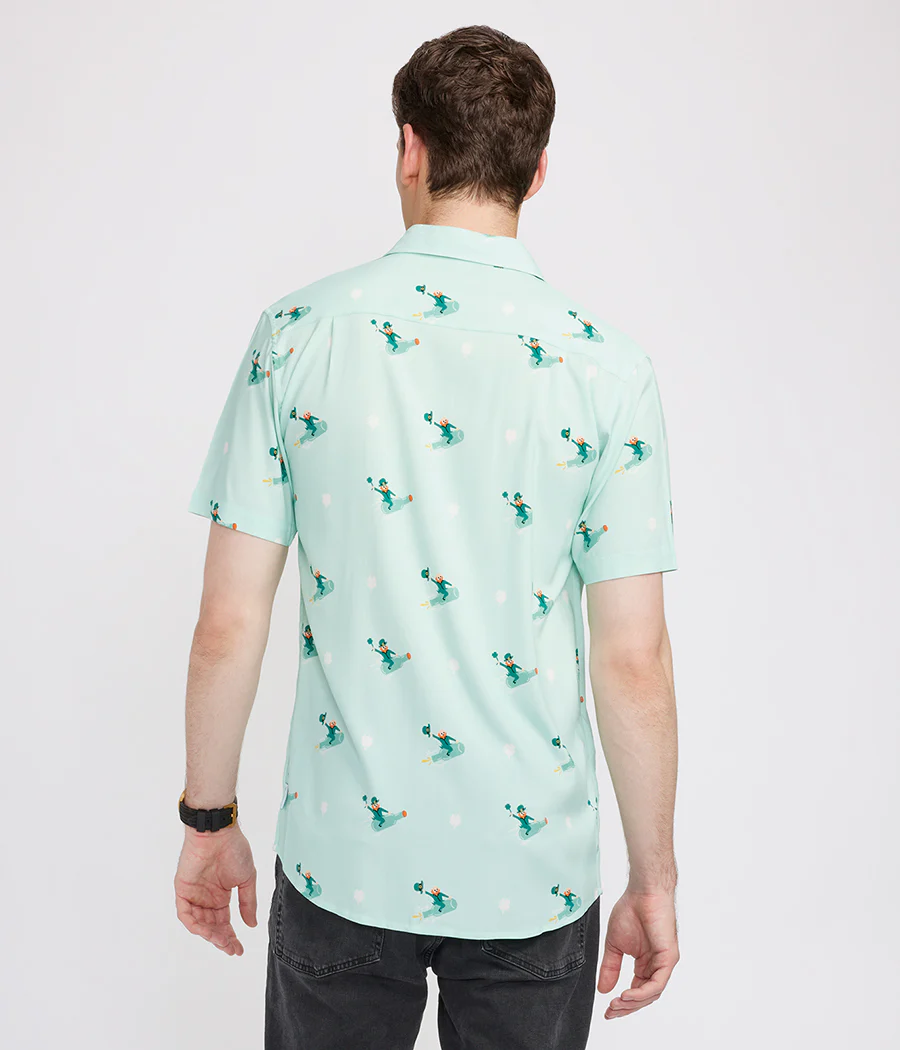 Men's Leprechaun Liftoff Button Down Shirt - Image 3