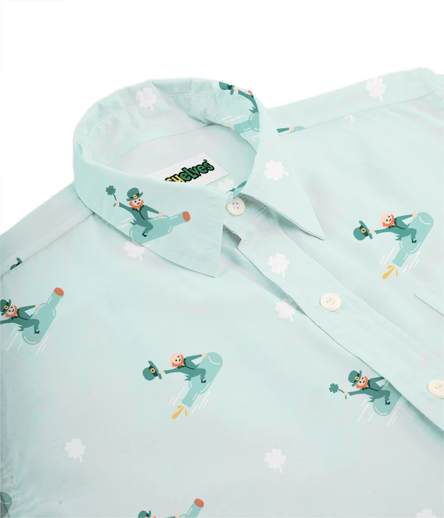 Men's Leprechaun Liftoff Button Down Shirt - Image 4