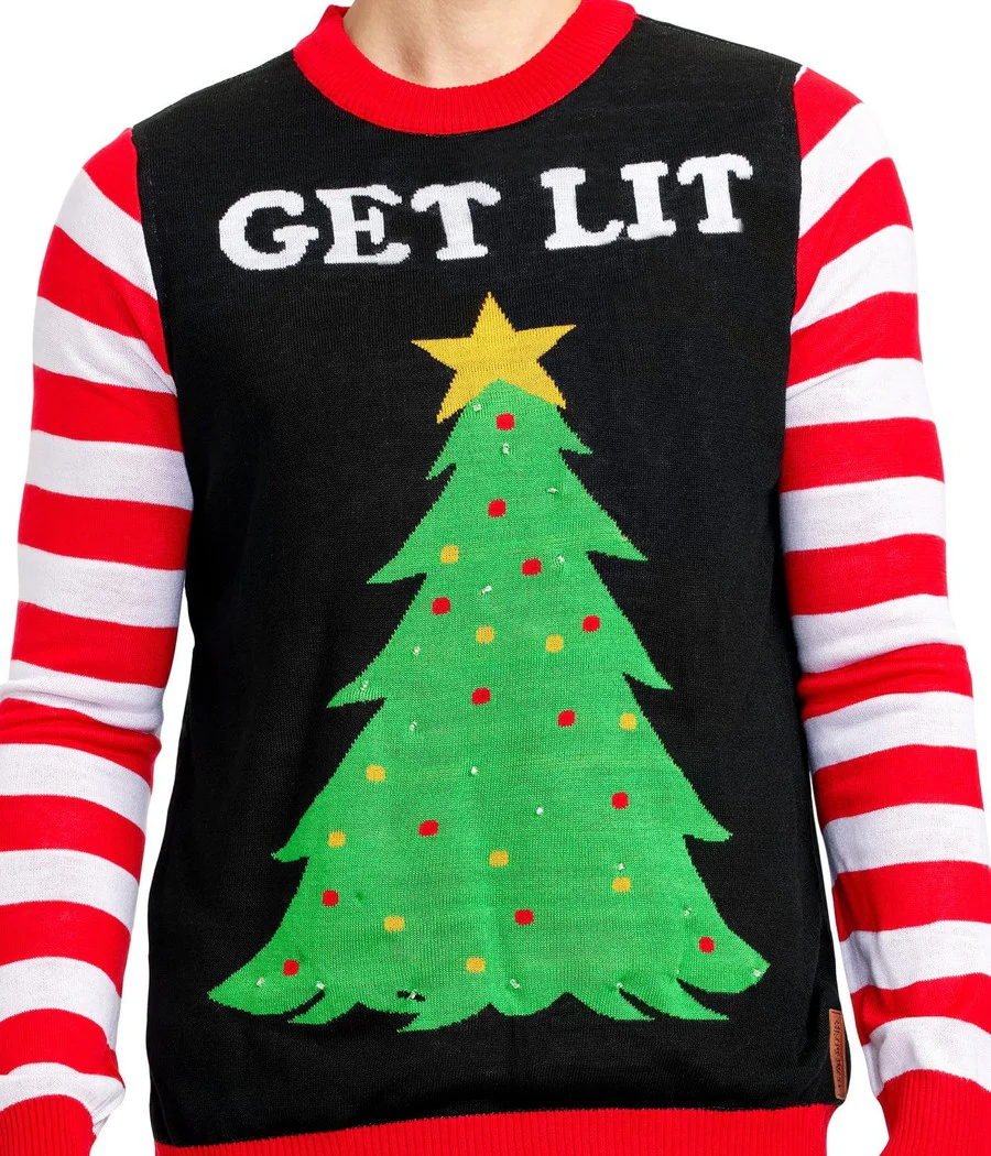 Men's Get Lit Light Up Ugly Christmas Sweater - Image 4