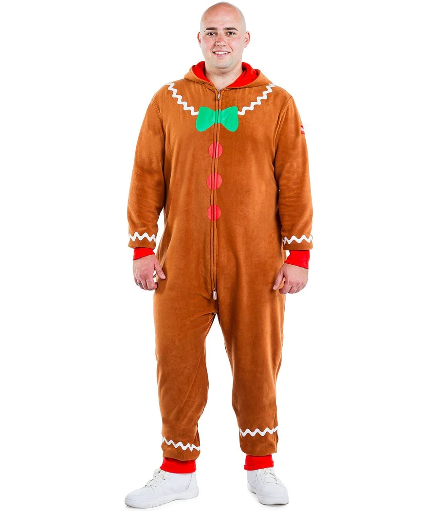 Men's Gingerbread Man Big and Tall Jumpsuit - Image 2