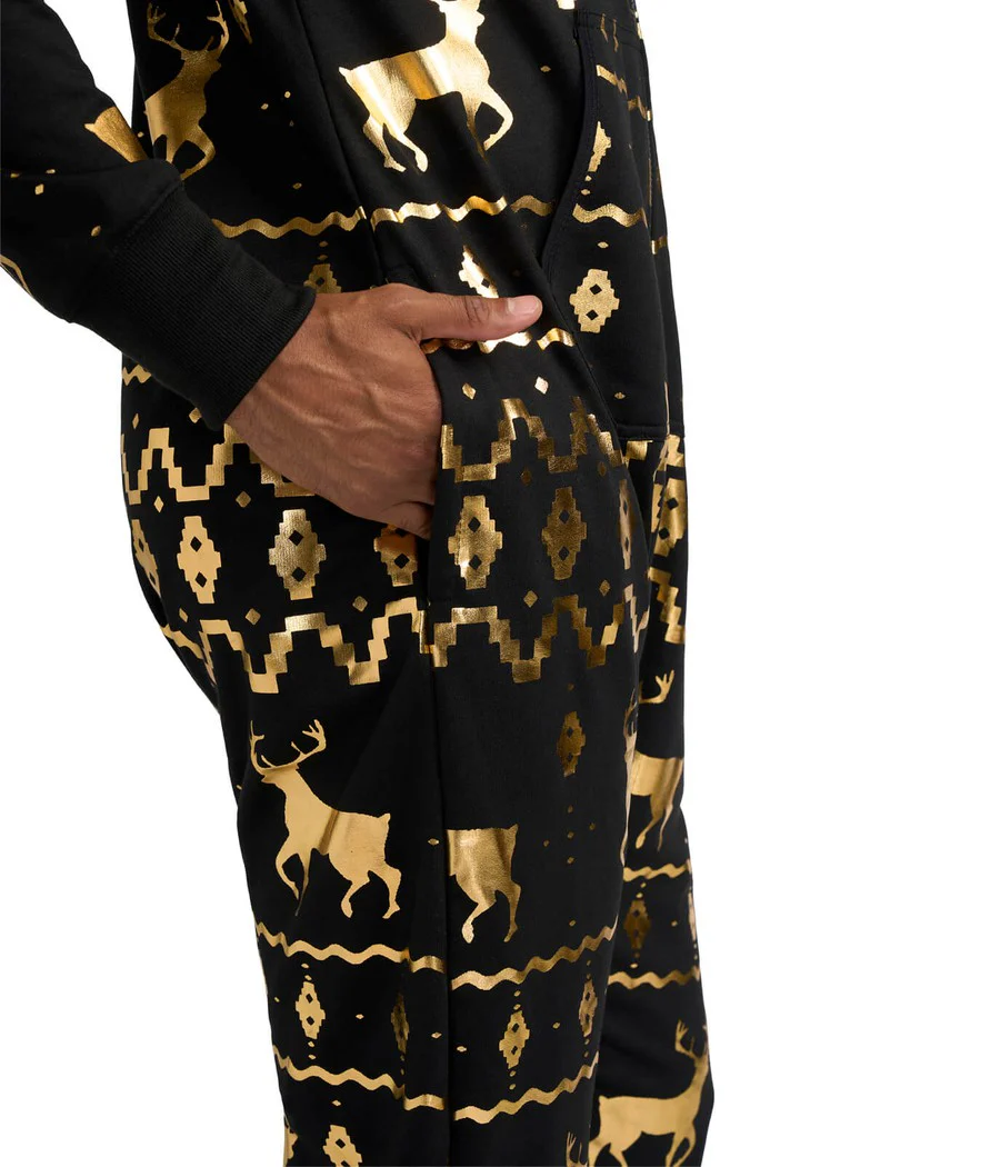 Men's Gold Foil Fair Isle Reindeer Jumpsuit - Image 3