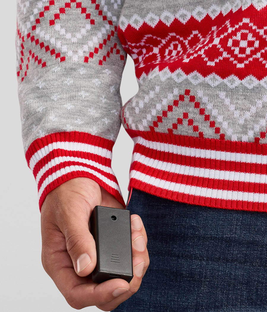 Men's Rudolph Light Up Ugly Christmas Sweater - Image 4