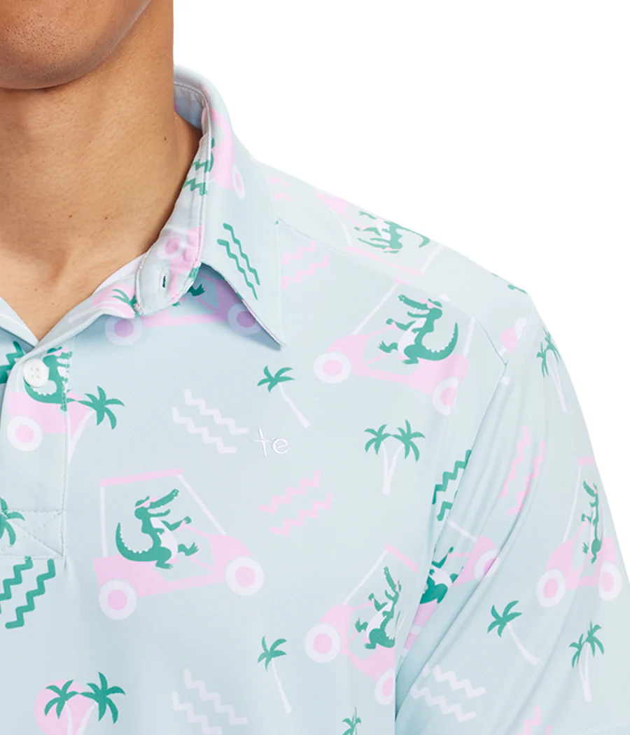 Men's Golf Cart Gator Polo Shirt - Image 4