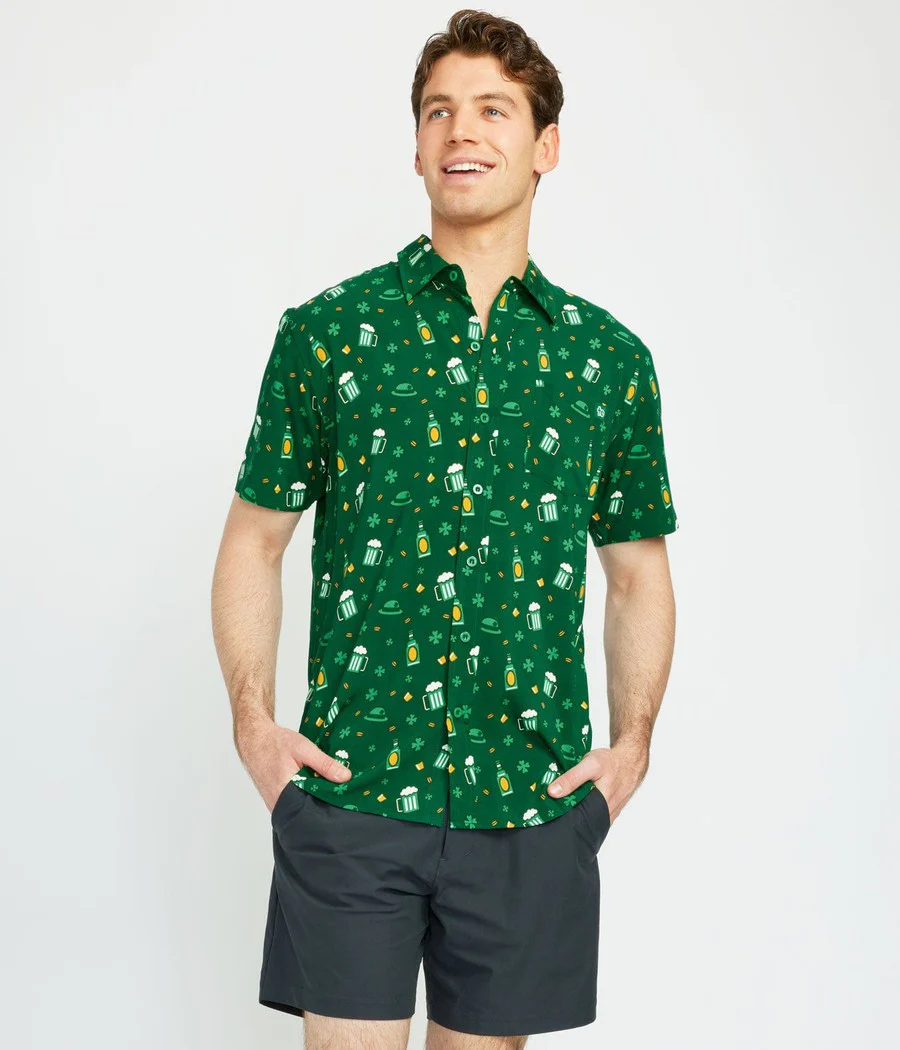 Men's Ice Cold Clover Button Down Shirt - Image 2