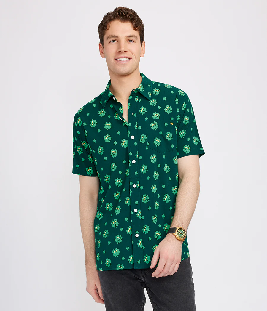 Men's Cool Clover Button Down Shirt - Image 2