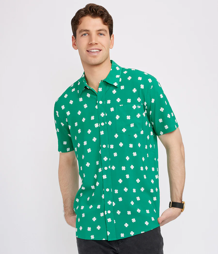 Men's Green Crushin' Clovers Button Down Shirt - Image 2