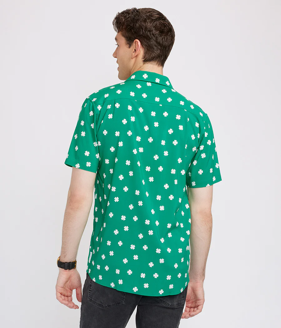 Men's Green Crushin' Clovers Button Down Shirt - Image 3