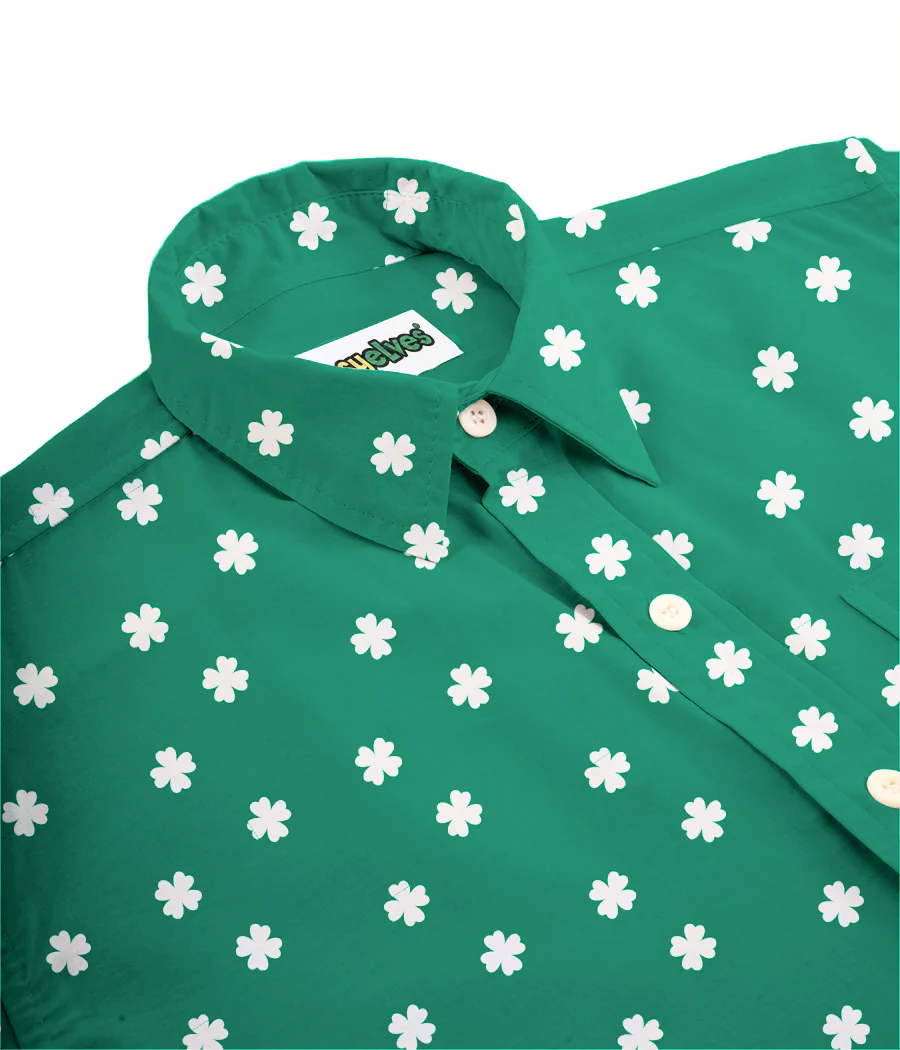 Men's Green Crushin' Clovers Button Down Shirt - Image 4