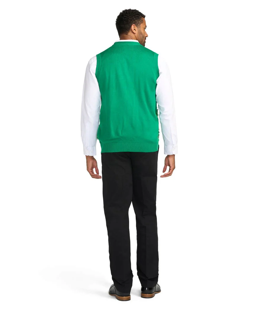 Men's Gaudy Garland Ugly Christmas Sweater Vest - Image 2