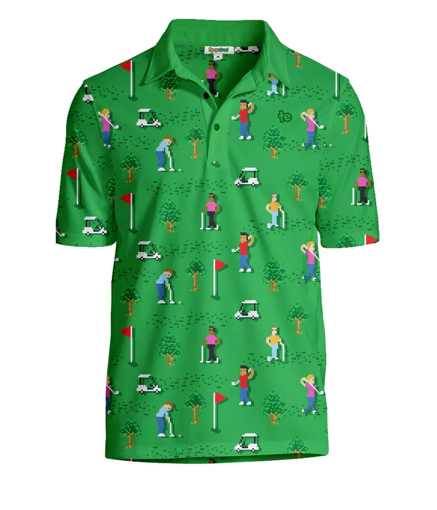 Men's 8-Bit Birdie Golf Polo - Image 5