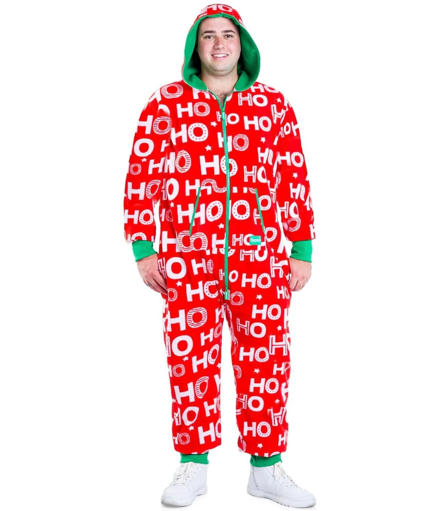Men's Ho Ho Ho Big and Tall Jumpsuit - Image 2